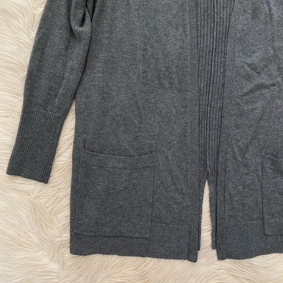 Zadig & Voltaire Gray Open Front Long Sleeve Minimalist Knit Cardigan Sweater - Picture 4 of 10